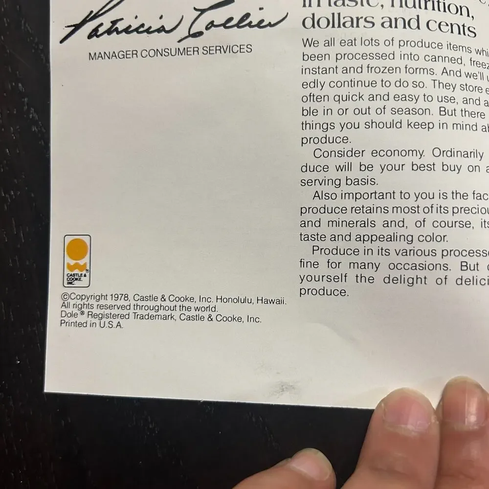Vintage 1978 Fresh Fruit and Vegetable Facts: How, when, why to buy Pamphlet